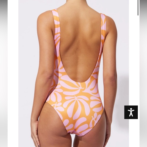 Solid & Striped Anne Marie Reversible One Piece Mixed Leaf Print - Picture 3 of 6